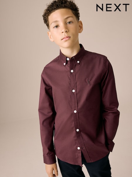 Plum Purple Single Oxford Shirt (3-16yrs) (AN9627) | £11 - £16