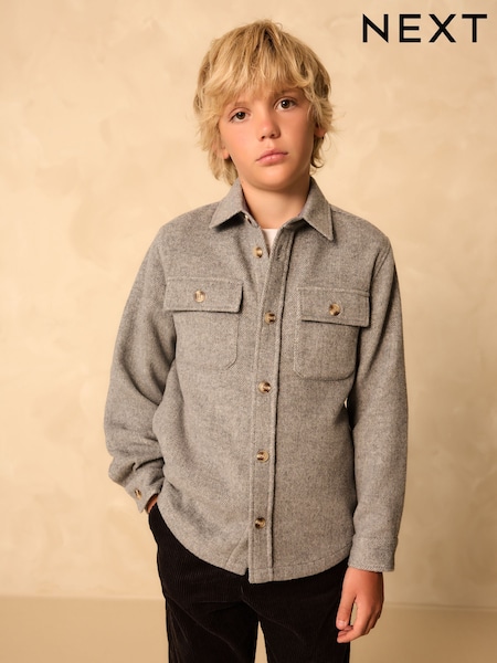 Grey Herringbone Brushed jacket (3-16yrs) (AN9931) | £22 - £27