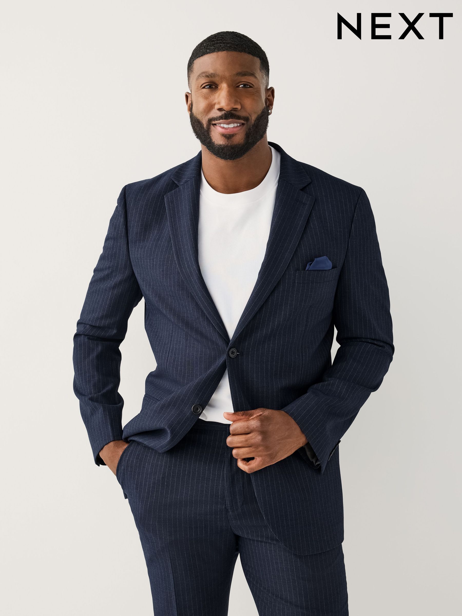 Blue Stripe Suits | Blue Pinstripe Suits | Next UK