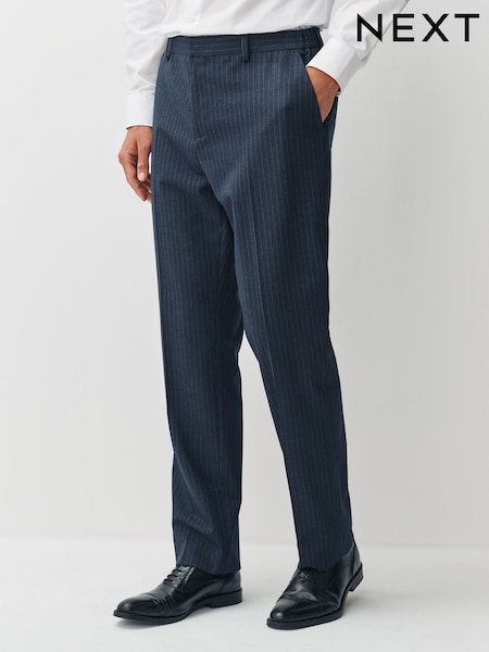 Navy Stripe Muscle Fit Motionflex Stretch Suit Trousers (AN9969) | £55