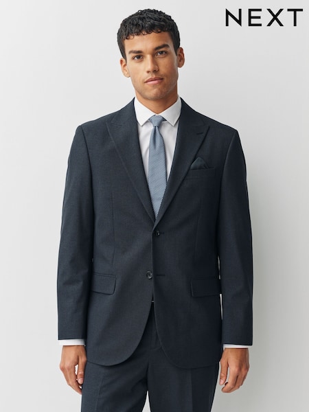Navy Regular Fit Motionflex Puppytooth Texture Suit Jacket (AN9970) | £89