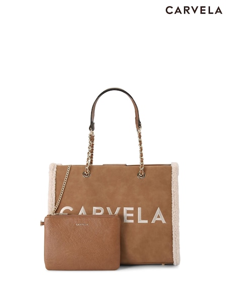 Carvela Frame Faux Fur Black Tote Bag (AP0242) | £139