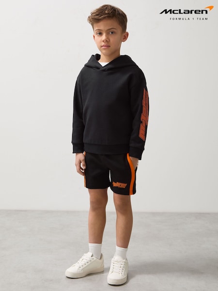 Reiss Black/Orange Ride 9-13 yrs Unisex Fit McLaren F1 Team Drawstring Shorts (AP0331) | £36
