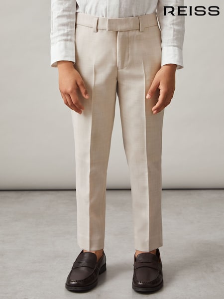 Reiss Stone Belmont 9-13 yrs Slim-Fit Trousers With Wool (AP0374) | £42