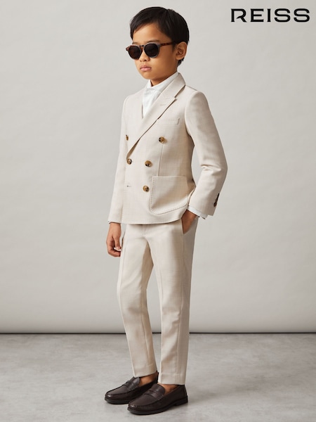 Reiss Stone Belmont 3-9 yrs Slim-Fit Trousers With Wool (AP0416) | £38