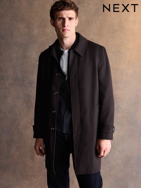 Brown Wool Blend Mac Coat (AP0484) | £99