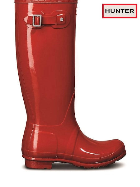 Hunter Red Original Tall Gloss Wellington Boots (AP0556) | £125