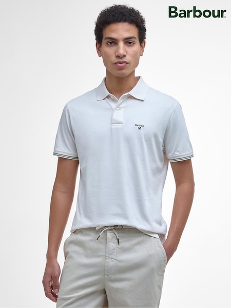 Barbour® White Austwick 100% Cotton Polo Shirt (AP0835) | £60