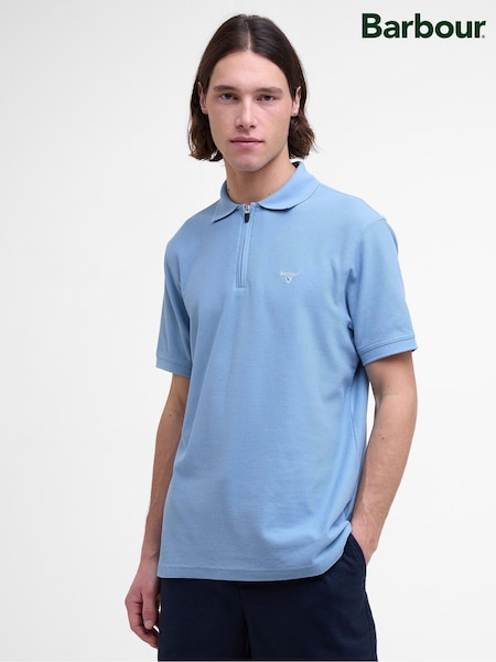 Barbour® Blue Wandworth 100% Cotton Polo Shirt (AP0837) | £70