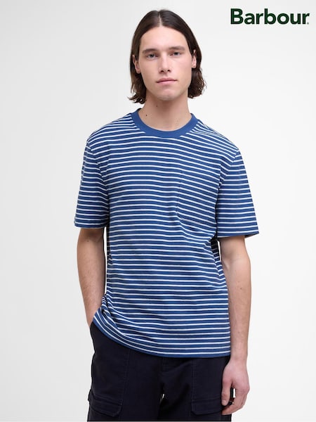 Barbour® Blue Frensham Stripe 100% Cotton T-Shirt (AP0841) | £55