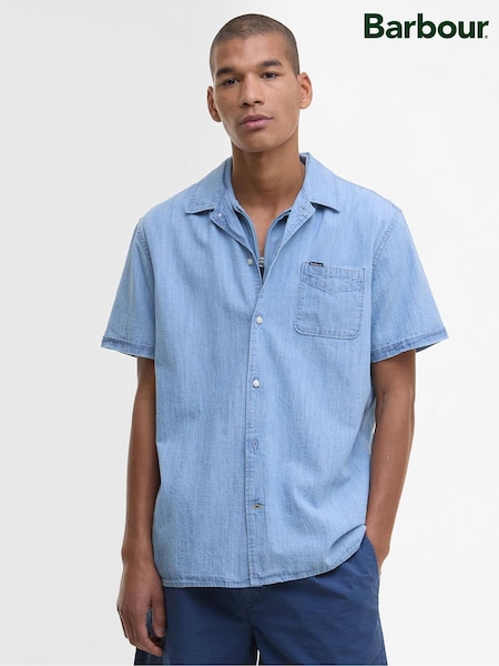 Barbour® Blue Summer Fit Gripton 100% Cotton Shirt (AP0844) | £65