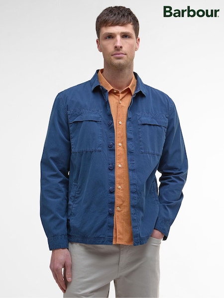 Barbour® Blue Castlebay Garment Dyed 100% Cotton Overshirt (AP0850) | £119
