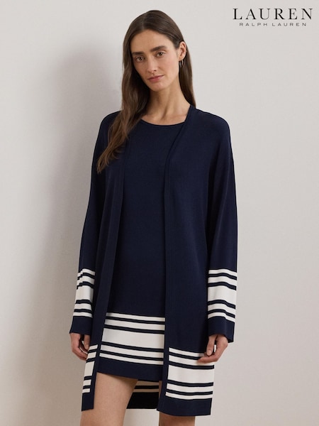 Lauren Ralph Lauren Curve Jabret Nautical Long Knit Cardigan (AP1131) | £279