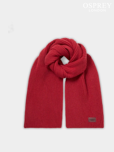 Osprey London Red Ribbed Scarf (AP1157) | £45
