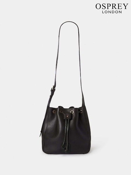 Osprey London The Monterrey Leather Bucket Black Bag (AP1163) | £195