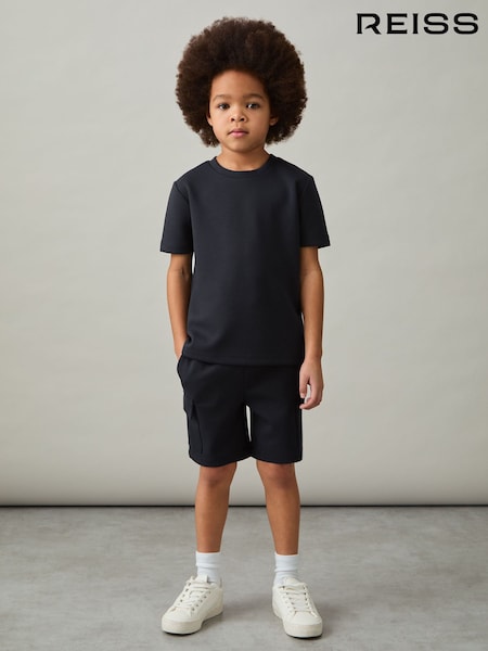 Reiss Navy Bradley 3-9 yrs Interlock-Jersey Crew-Neck T-Shirt (AP1246) | £22