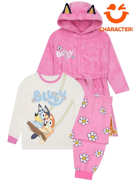 Pink - Character Bluey & Bingo Pyjamas Dressing Gown Set