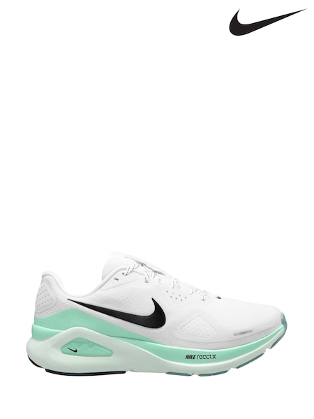 Nike White/Mint Structure 26 Road Running Trainers (AP1808) | £130