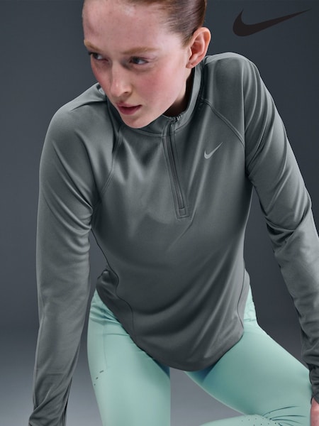 Nike Grey Tempo Dri-FIT 1/2-Zip Running Top (AP2077) | £0