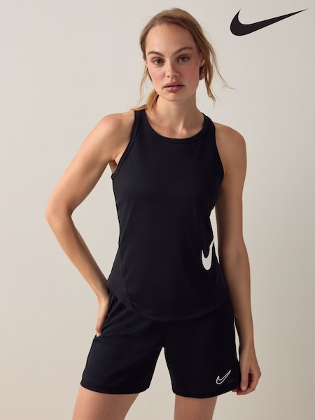 Nike Black Tempo Swoosh Logo Running Vest Top (3mths-7yrs) (AP2078) | £0