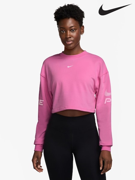 Nike Red Pro Dri-FIT French Terry Crew Neck Top (AP2110) | £60