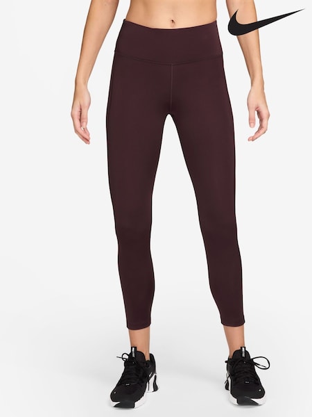 Nike Burgundy Crush Fast Mid-Rise 7/8 Leggings (AP2278) | £50
