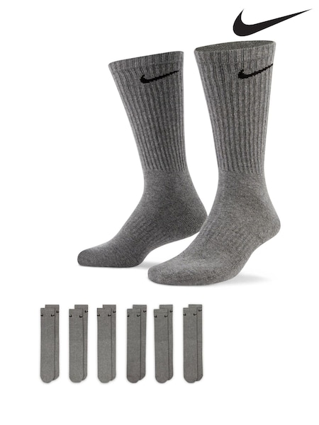 Nike Grey Ankle Everyday Cushioned Socks 6 Pack (AP2389) | £20