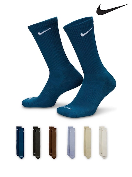 Nike Navy Everyday Plus Cushioned Training Crew Socks 6 Pack (AP2392) | £25