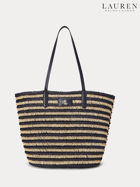 Lauren Ralph Lauren Brie Stripe Straw Tote Bag (AP2446) | £239