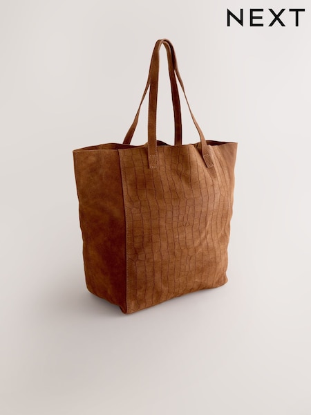 Suede Tan Brown Shopper Bag (AP2547) | £58