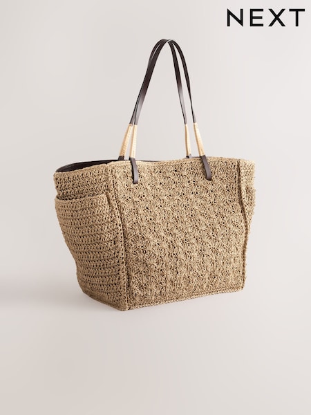 Natural Structured Straw Shoulder Bag (AP2548) | £48