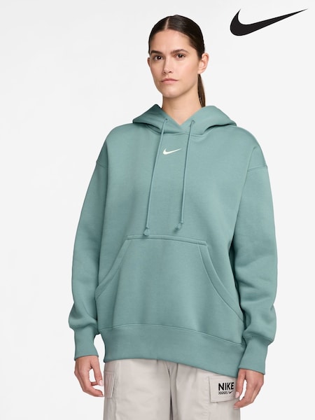 Nike Cannon Blue Oversized Sportswear Phoenix Fleece Pullover Hoodie (AP2581) | £55