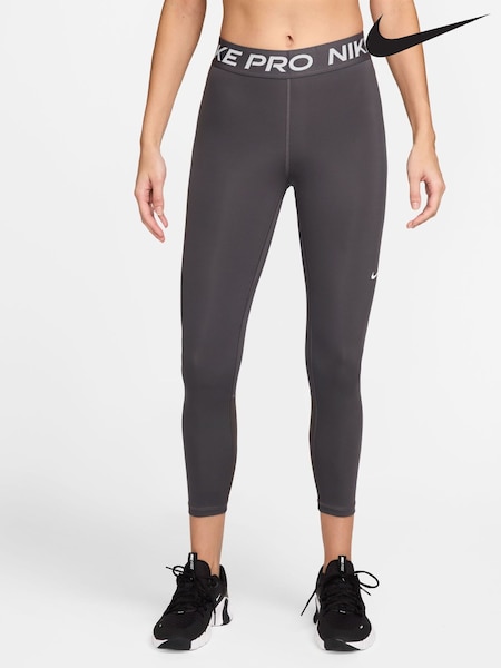 Nike Black Pro Mid-Rise Crop Mesh Panel Leggings (AP2596) | £38