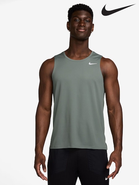 Nike Clay Green Dri-FIT Miler Running Vest Top (AP2612) | £28