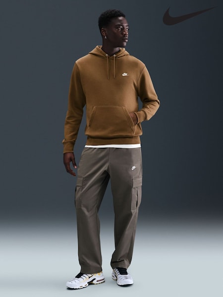 Nike Mosswood Brown Club Pull Over Hoodie (AP2733) | £55