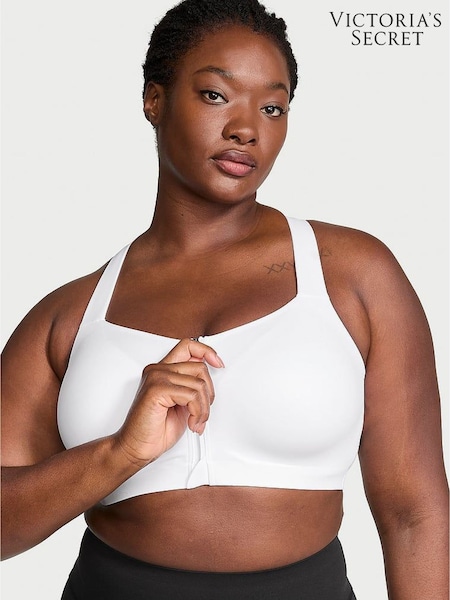 Victoria's Secret White Front Close High Support Sports Bra (AP2792) | £55