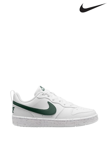Nike White/Fir Green Youth Court Borough Low Recraft Trainers (AP2982) | £50