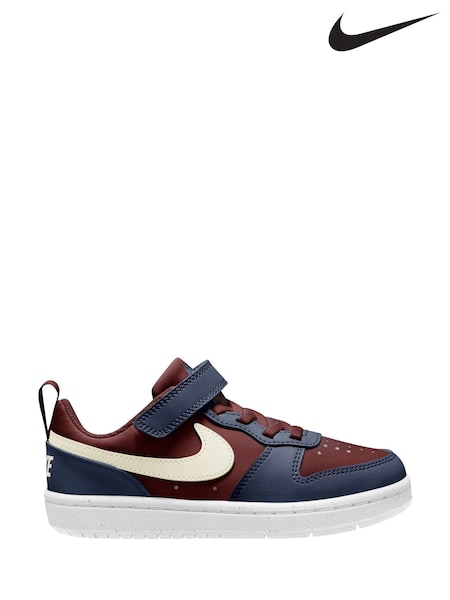 Nike Dark Team Red/Navy Junior Court Borough Low Recraft Trainers (AP2985) | £38