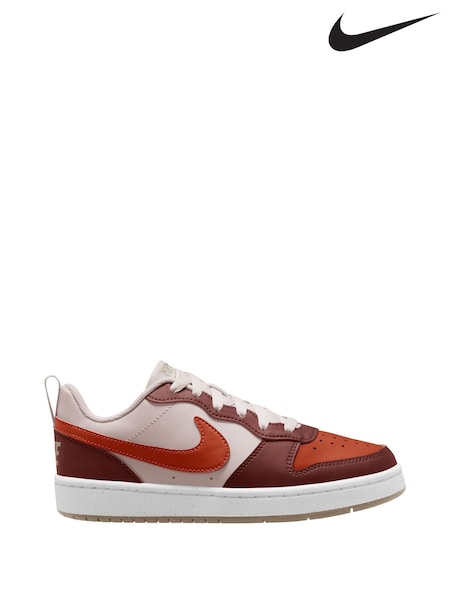 Nike Dark Team Red/Rose Pink Youth Court Borough Low Recraft Trainers (AP3006) | £50