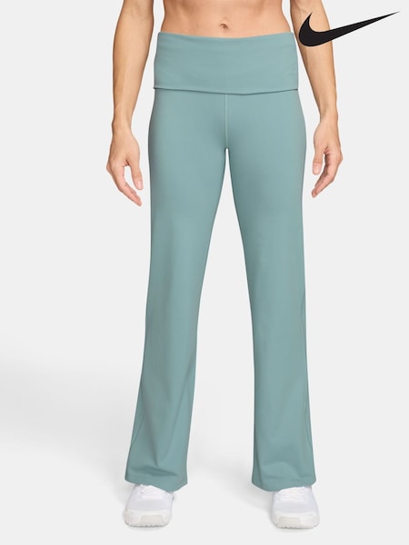Nike Cannon Blue One High Waisted Fold Over Flared Leggings (AP3029) | £55