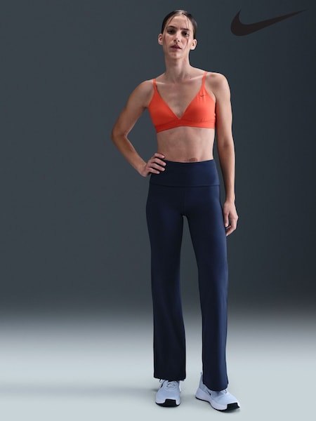 Nike Midnight Navy One High Waisted Fold Over Flared Leggings (AP3050) | £55