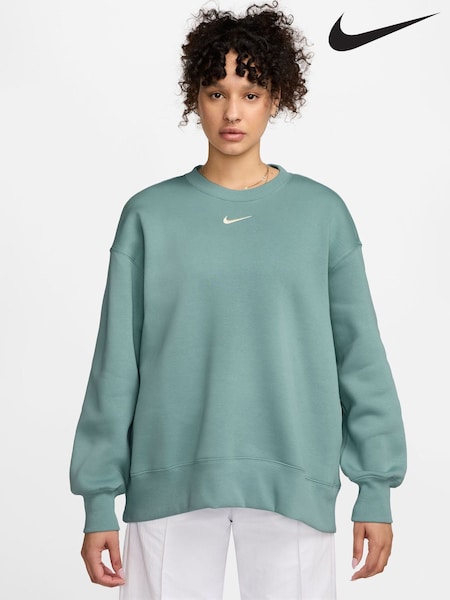 Nike Cannon Blue Oversized Phoenix Fleece Crew Neck Sweatshirt (AP3090) | £50