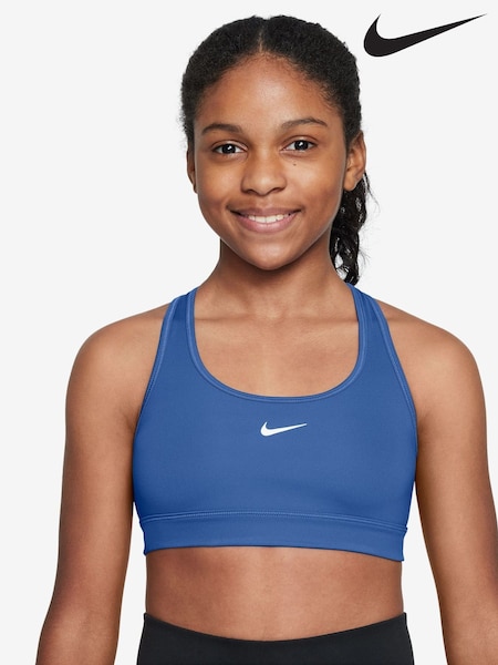 Nike Comet Blue Dri-FIT Swoosh Support Bra (AP3215) | £23