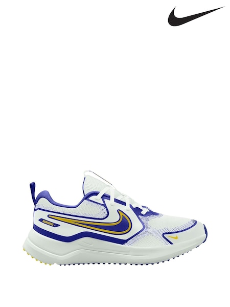 Nike White/Blue Youth Cosmic Running Trainers (AP3459) | £38
