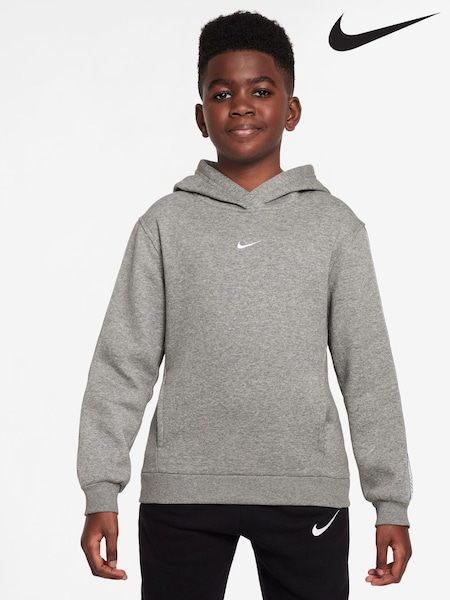 Nike Dark Grey Heather Club+ Poly Taped Overhead Hoodie (AP3614) | £43