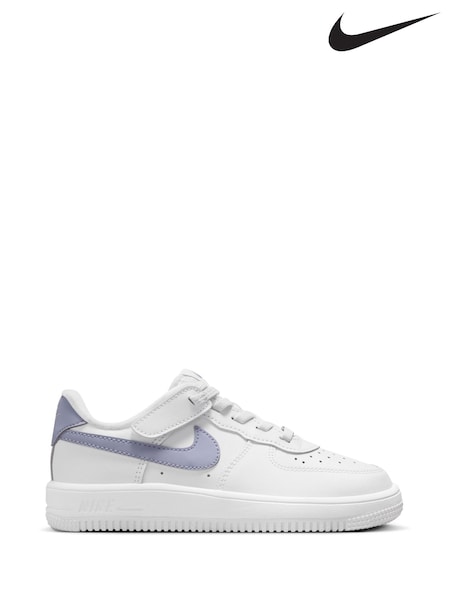 Nike White Ghost Grey Junior Air Force 1 Easy On Trainers (AP3771) | £55