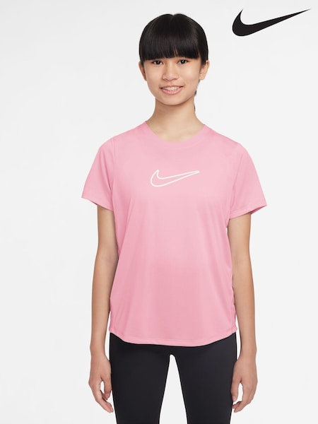 Nike Soft Pink Dri-FIT One Short Sleeve T-Shirt (AP3913) | £25