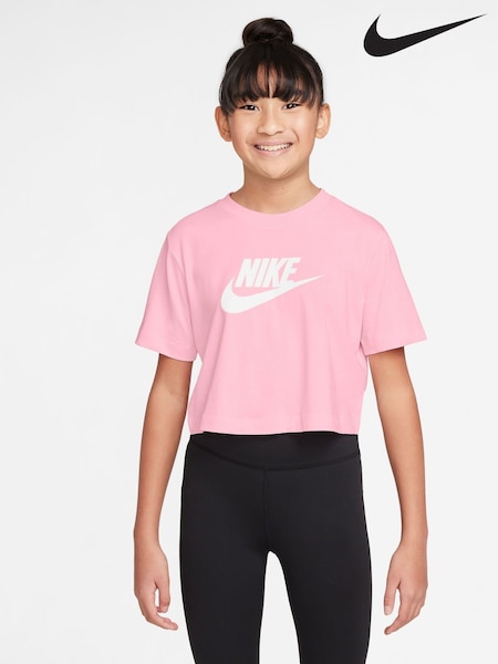 Nike Soft Pink Sportswear Cropped T-Shirt (AP3917) | £20