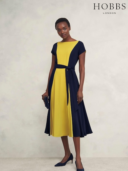 Hobbs Blue Petite Emery Dress (AP3964) | £189