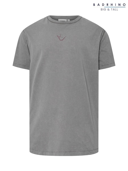 BadRhino Big & Tall Smoke Grey Iron Barbell Club 100% Cotton T-Shirt (AP3982) | £39